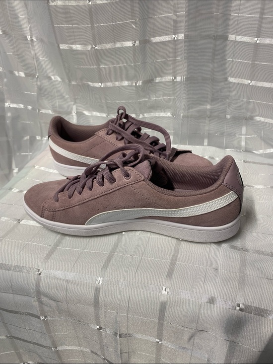 Puma Shoes - Puma Women's Suede Lace-Up Sneakers in Dusty Mauve with White Stripe